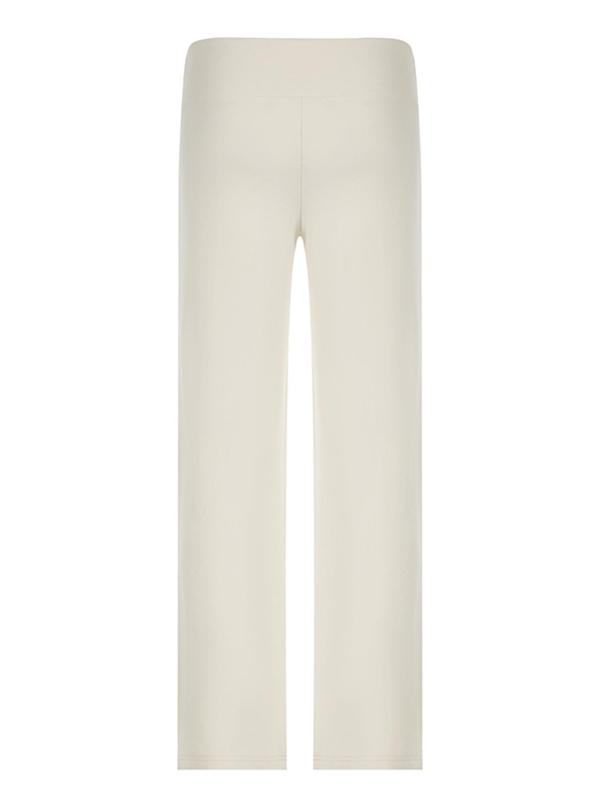 Women's Solid Drawstring Foldover Waist Straight Leg Pants,  Flattering Pants for Women, Fashion Casual Chic Drop Waist Trousers for Daily Outdoor Casual Wear, Fall Outfits 2024