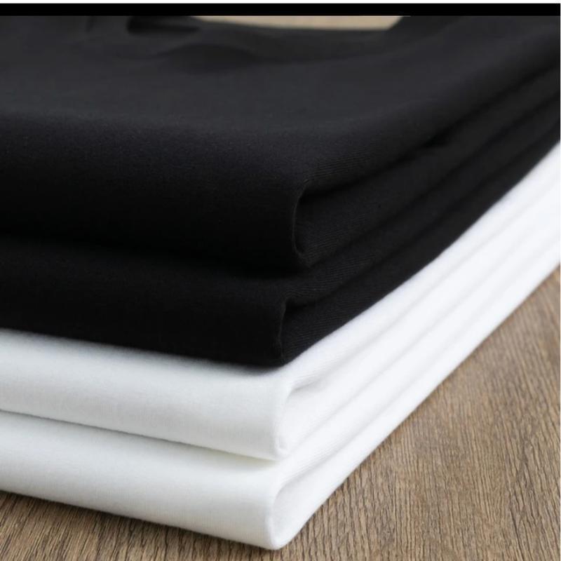 New Pure Cotton T-Shirt Minimalist Design Printed Round Neck Top Fashion Couple Style,Personalized, Loose And Versatile, Fashion, Street Style, Round Neck, 100% Pure Cotton
