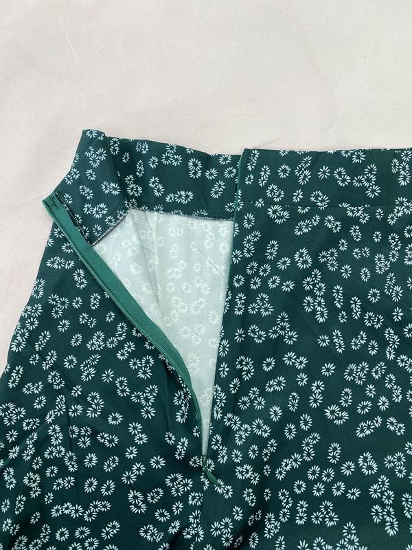 Women's Ditsy Floral Print Split Thigh A Line Skirt, Casual High Waist Midi Skirt for Beach Holiday Vacation, Graphic Skirts, Ladies Bottoms for All Seasons