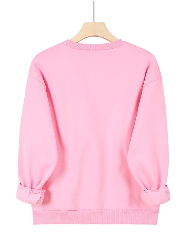 Women's Letter Number Print Sweatshirt & Pocket Sweatpants Set, Casual Round Neck Long Sleeve Pullover & Jogger Pants Sports Sweat Suit, Ladies Sportswear for Fall & Winter