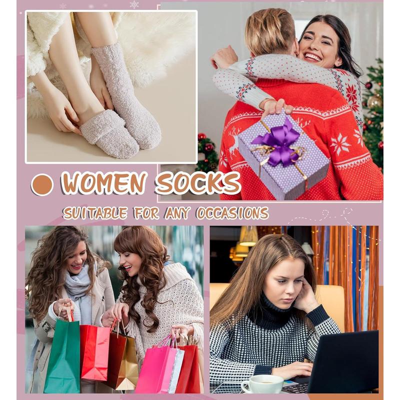 Womens Fuzzy Socks Slipper Fluffy Comfy Cozy Winter Soft Warm Fleece Cabin Plush Sleep Socks