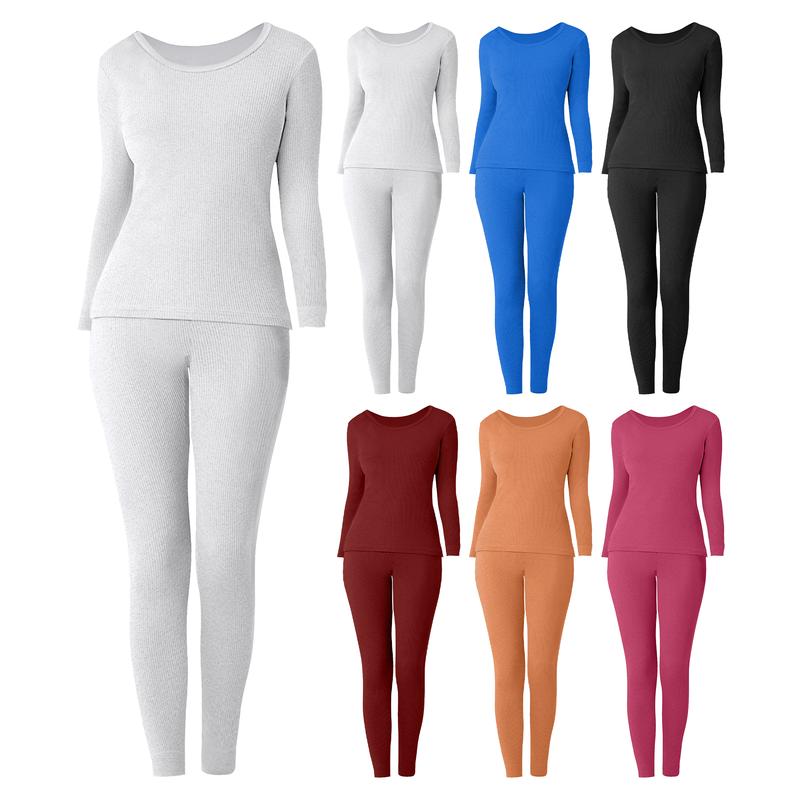 6 Piece of Randomly Selected women's Cozy Waffle Knit Thermal Set, Soft Cotton Blend, Perfect for Layering or Lounging, Comfortable Fit, Warm, Lightweight, Casual Wear, Stretchy, Everyday, Sleepwear, Relaxed, Stylish