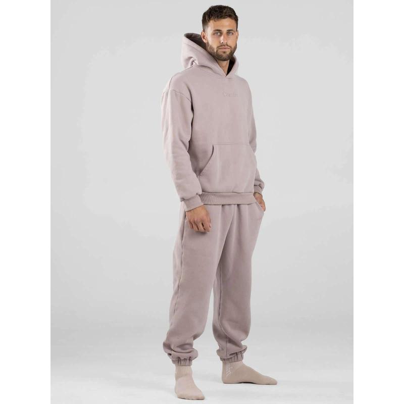 New Women's Comfrt Machine Embroidery Chinese Cotton plus Velvet Oversized Couple Hoodie Two-Piece Casual Loose Track Pants Suit Womenswear Clothing