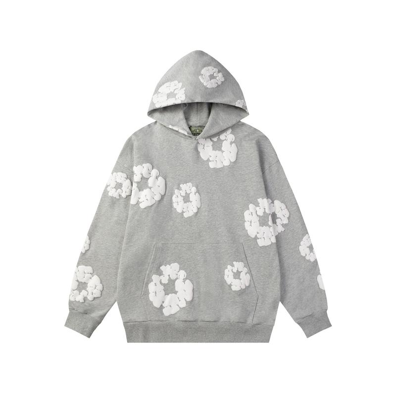 DENIM TEARS Women's Floral Hooded Sweatshirt, Christmas Tide Clothing