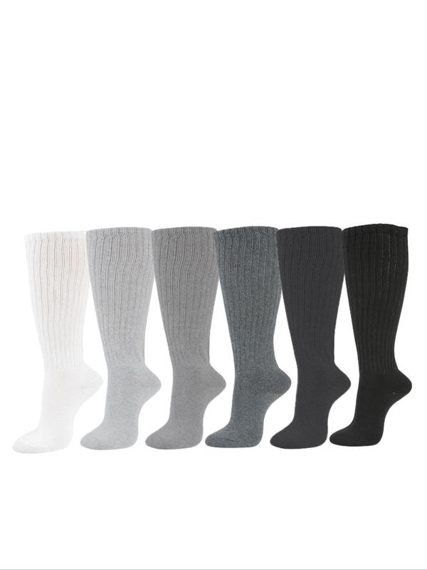 Women's Solid Color Over The Calf  Slouch Socks, Casual Comfy Breathable Socks for Daily Wear, Women's Socks for Fall & Winter