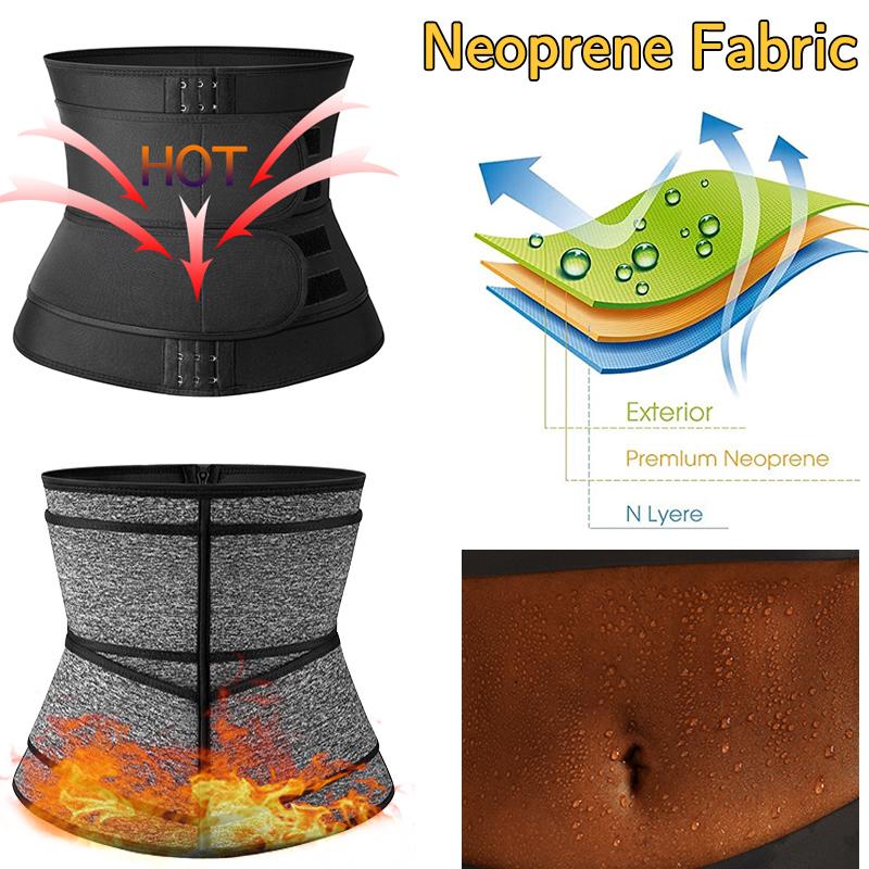 Women Sports Zipper Front Adjustable Waist Trainer Cincher Corset Belt Tummy Control Body Shaper, Fajas Para Mujer, Neoprene Sauna Workout Exercise Fitness Yoga Running Gym Shapewear Belt, Women Sportswear Fabric Polyester