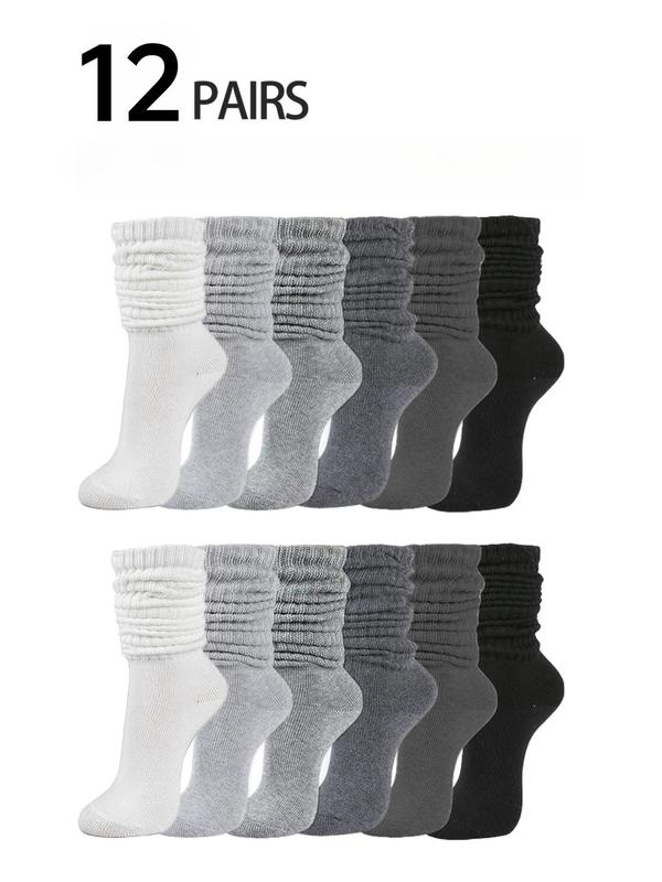Women's Solid Color Over The Calf  Slouch Socks, Casual Comfy Breathable Socks for Daily Wear, Women's Socks for Fall & Winter