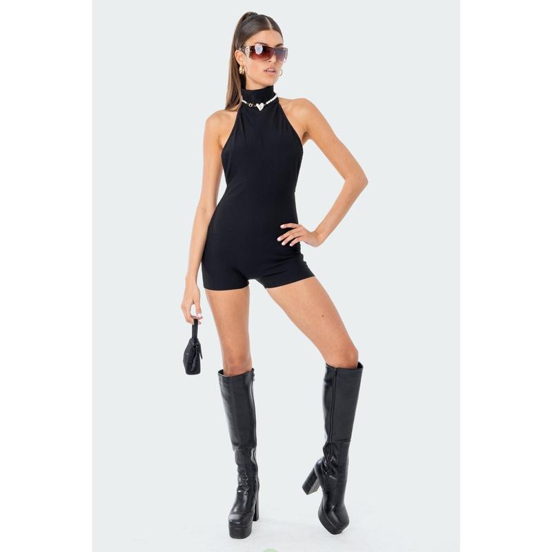 Annie Ribbed Open-Back Jumpsuit