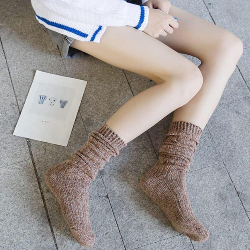 3 pairs women winter wool cable knit crew knee high boot socks, size 5-11 w605 Cotton Fashion Womenswear casual