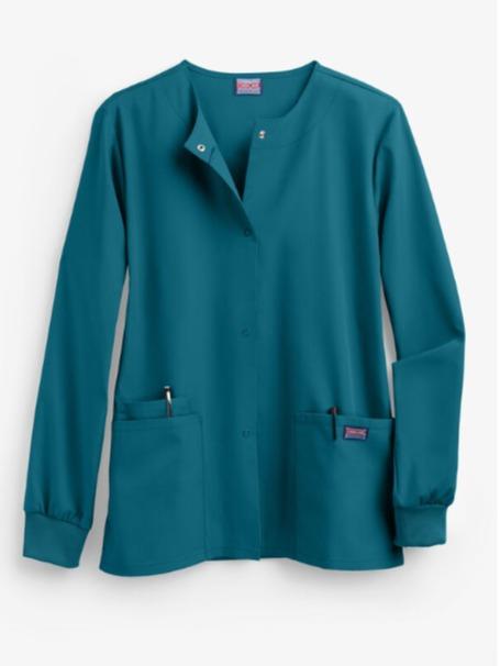 Cherokee Uniform Clothing Workwear Women's 3-Pocket Snap Front Scrub Jacket
