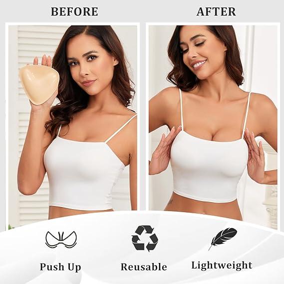 Double Side Sticky Inserts Push Up Bra, Adhesive Invisible Bra,Breathable Cotton Adhesive Bra, No Show Backless Strapless Bras for Backless Dress