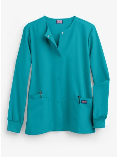 Cherokee Uniform Clothing Workwear Women's 3-Pocket Snap Front Scrub Jacket