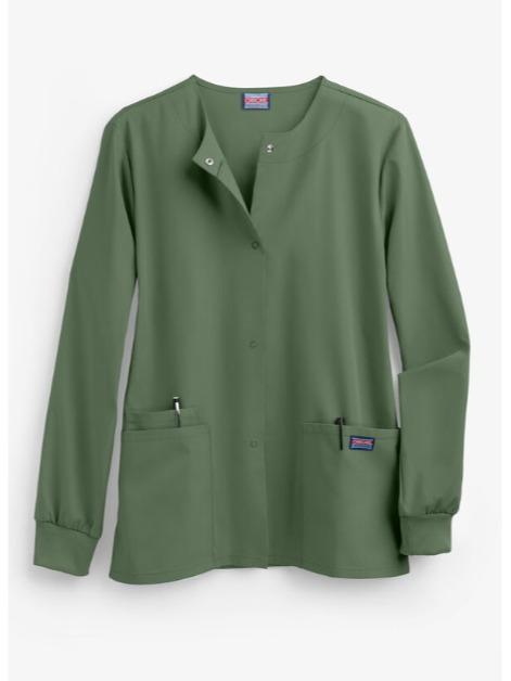 Cherokee Uniform Clothing Workwear Women's 3-Pocket Snap Front Scrub Jacket