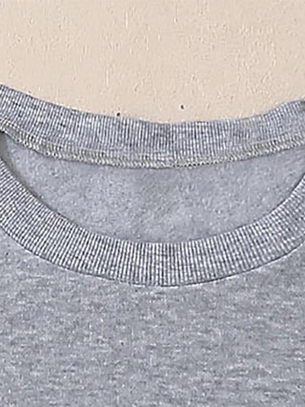 Women's Cowboy & Letter Print Drop Shoulder Sweatshirt, Casual Long Sleeve Round Neck Pullover for Fall & Winter, Ladies Clothes for Daily Wear