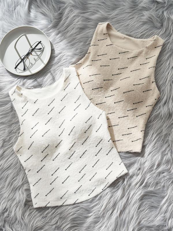 Women's Letter Print Wireless Bralette, Casual Comfy Breathable Bralette for Daily Wear, Women's Lingerie for All Seasons
