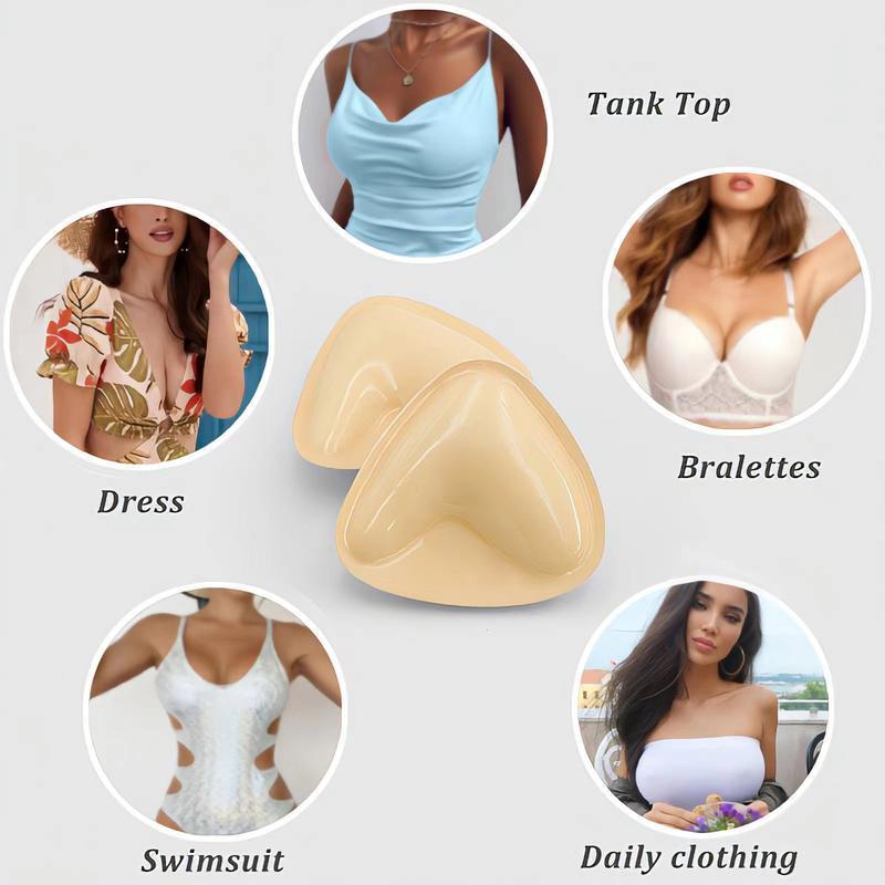 KISWON 2024 Newest Double-Sided Sticky BraInserts Adhesive Bra Pads Push up BreastEnhancers Pads Reusable Padded Uitra LiftInserts