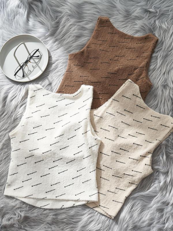 Women's Letter Print Wireless Bralette, Casual Comfy Breathable Bralette for Daily Wear, Women's Lingerie for All Seasons