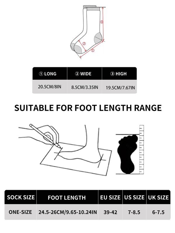 Unisex Christmas Print Crew Socks, Casual Comfortable Warm Socks for Fall & Winter, Men's and Women's Socks for Daily Wear