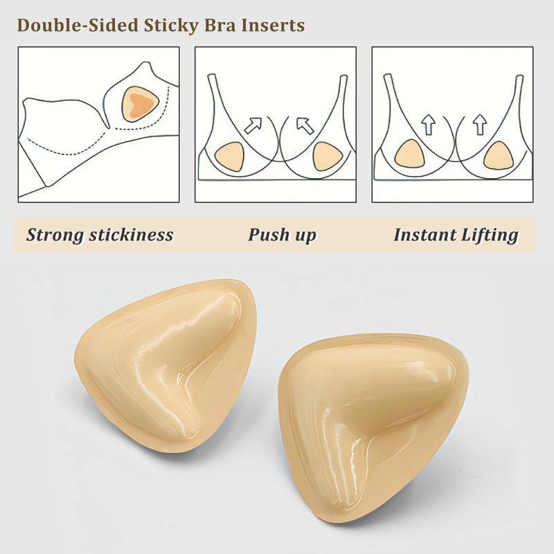 KISWON 2024 Newest Double-Sided Sticky BraInserts Adhesive Bra Pads Push up BreastEnhancers Pads Reusable Padded Uitra LiftInserts