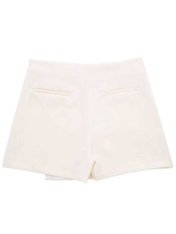 Women's 2 in 1 Asymmetrical  Skorts, Casual Solid Color Shorts for Summer, Ladies Bottoms for Daily Wear