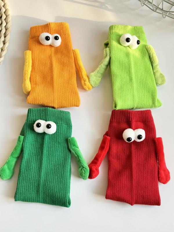 Unisex's Magnetic Hands Holding Crew Socks, Funny Comfy Stretchy Socks, Couple Socks for All Seasons
