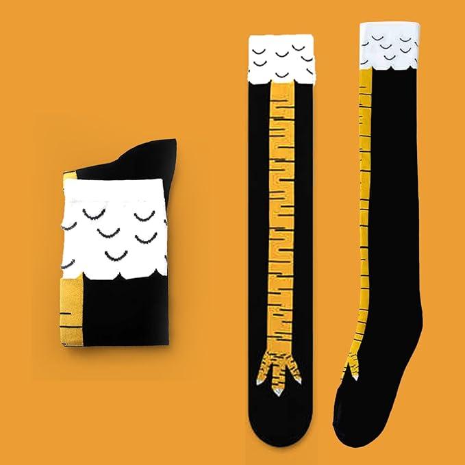 3 Pairs Chicken Leg Socks, 3D Chicken Socks, Funny Knee-High Chicken Feet Socks, Chicken Legs Socks,Funny Birthday Party Christmas Gifts Chicken Leg Socks For Men Women Kids