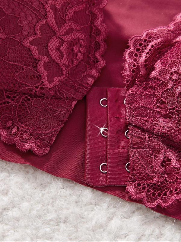 Women's Contrast Lace Bralette, Soft Comfy Breathable Wireless Lingerie Top for Daily Wear, Women's Lingerie for All Seasons