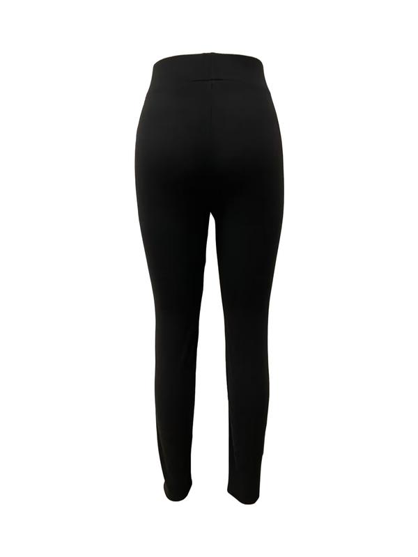 Women's Solid Color Skinny Pants, Casual Comfy Leggings for Daily Wear, Ladies Bottoms for All Seasons