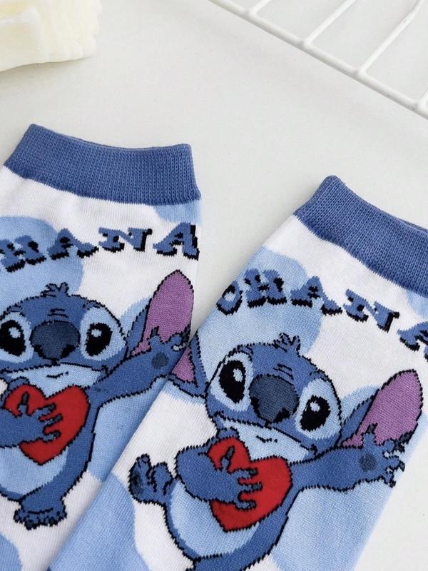 Unisex Cartoon Stitch Pattern Ankle Socks, 20 Pairs Cute Comfy Breathable Socks for Women, Multipack Knit Crew Socks, Unisex  Socks & Hosiery
