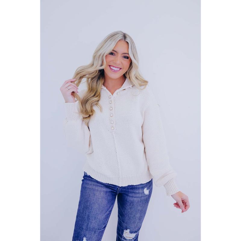 Pearlescent Mock Neck Pullover by POL - 2 Colors