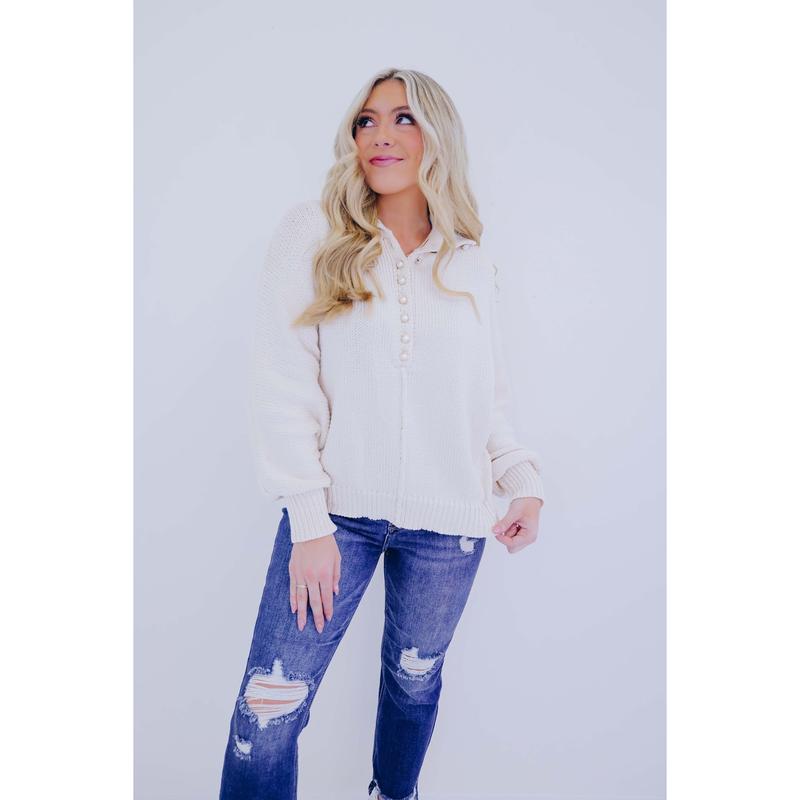 Pearlescent Mock Neck Pullover by POL - 2 Colors