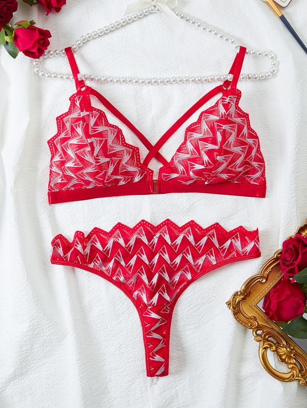 Sexy cross bra and panty set