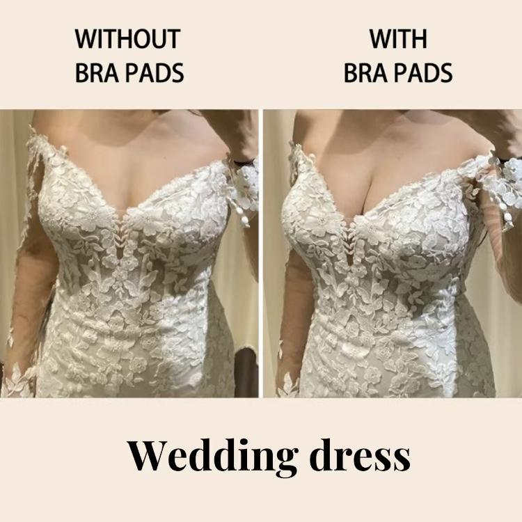 Double Side Sticky Inserts Push Up Bra, Adhesive Invisible Bra,No Show Backless Strapless Bras for Backless Dress Soft Womenswear
