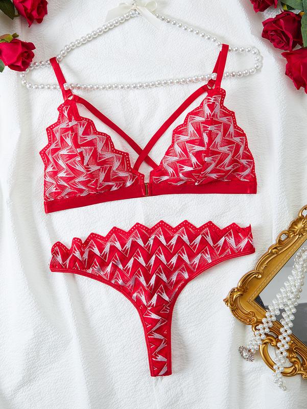 Sexy cross bra and panty set