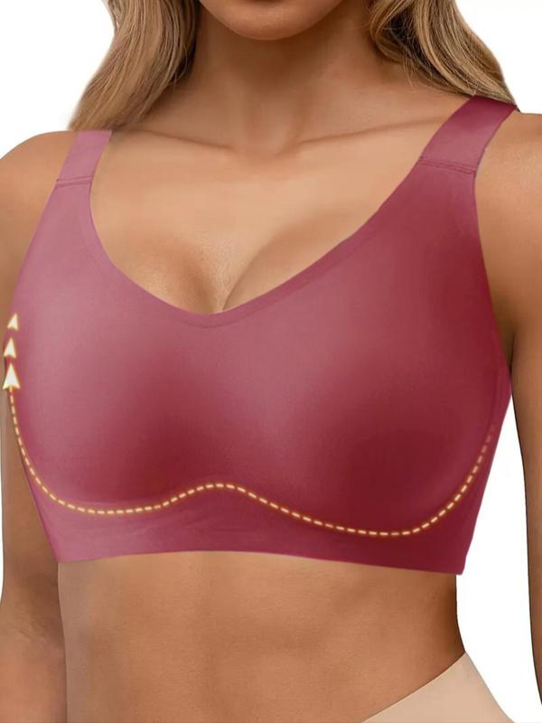 Women's Solid Wireless Bra, Casual Adjustable Strap Backless Bra, Soft Comfortable Breathable Bralettes Lingerie for Daily Wear