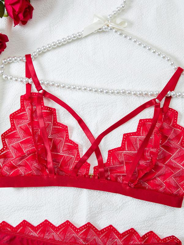 Sexy cross bra and panty set