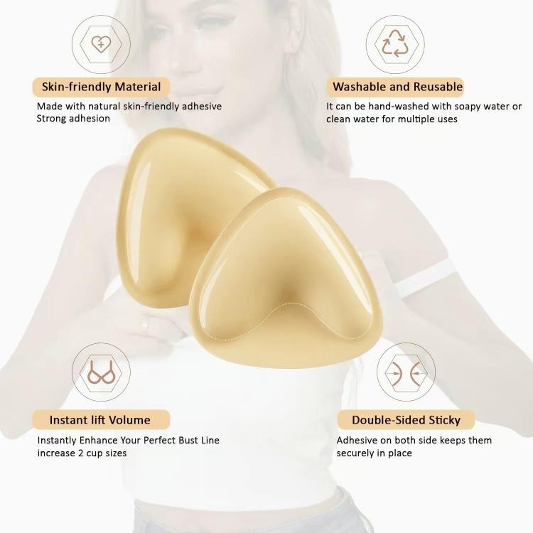 Double Side Sticky Inserts Push Up Bra, Adhesive Invisible Bra,No Show Backless Strapless Bras for Backless Dress Soft Womenswear