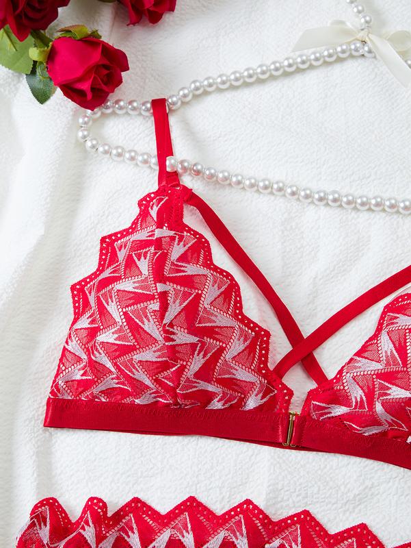 Sexy cross bra and panty set
