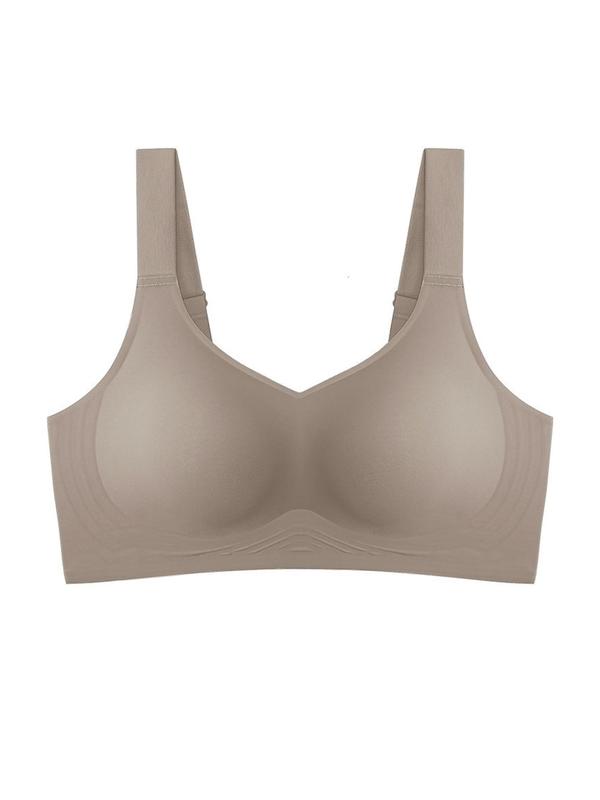 Women's Solid Wireless Bra, Casual Adjustable Strap Backless Bra, Soft Comfortable Breathable Bralettes Lingerie for Daily Wear