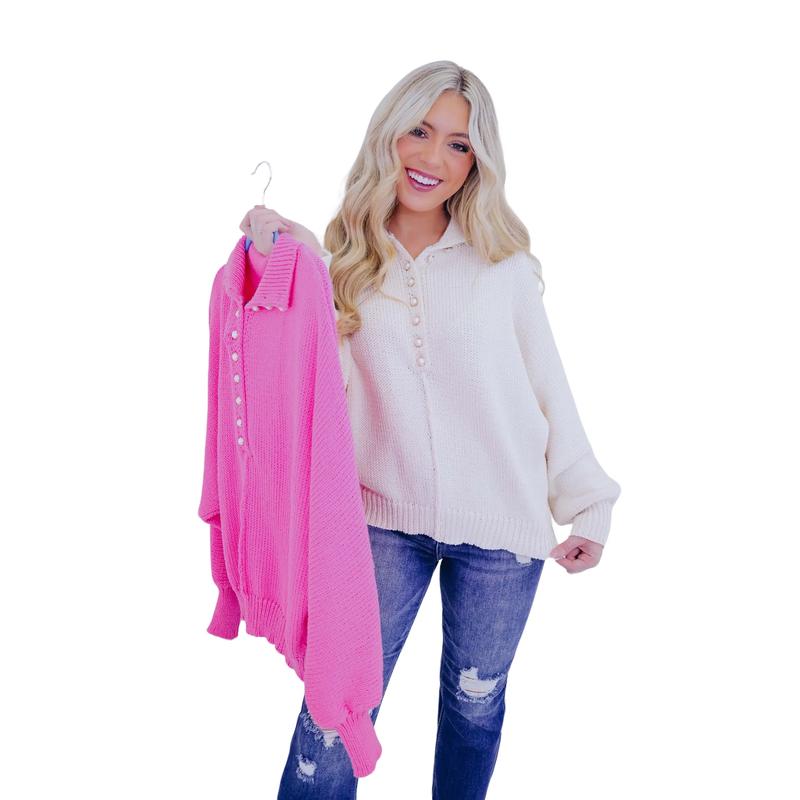 Pearlescent Mock Neck Pullover by POL - 2 Colors