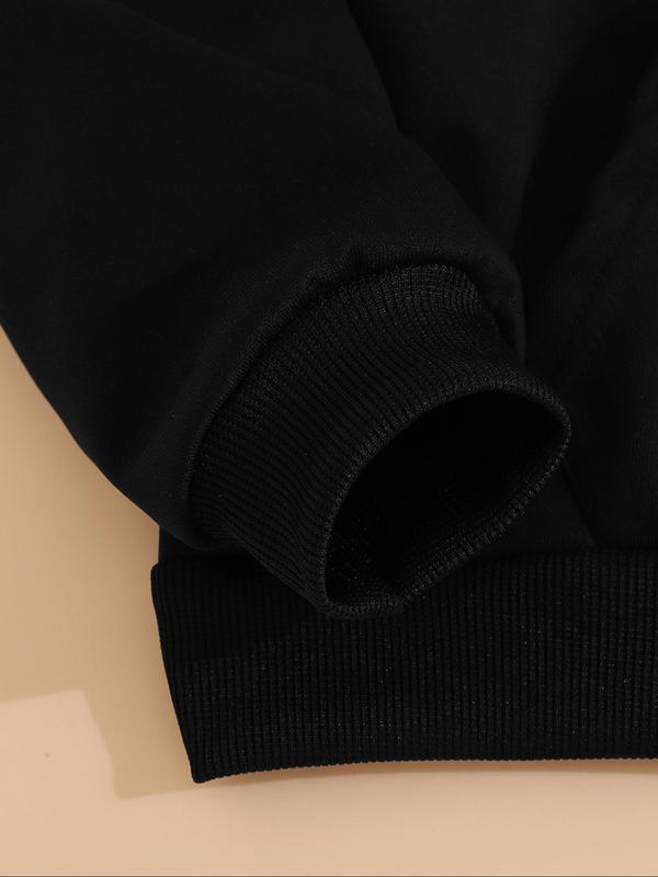  Two-piece Set Letter Print Pocket Hoodie & Drawstring Waist Sweatpants Set, Casual Long Sleeve Hooded Sweatshirt & Jogger Pants, Sweatsuits for Women, Women's Fall & Winter Clothes