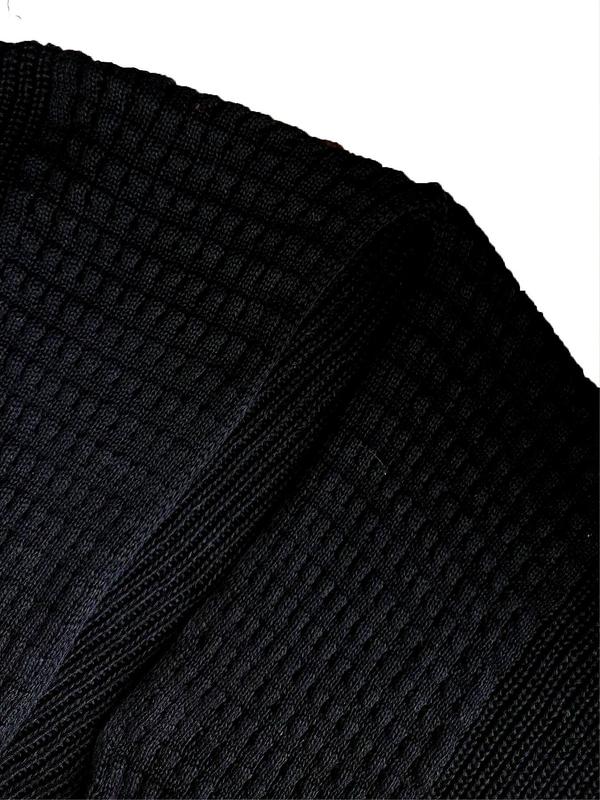  Solid Batwing Sleeve Open Front Cardigan, Cardigan for Women, Casual Long Sleeve Knit Outerwear for Fall & Winter, Women's Clothing for Daily Wear
