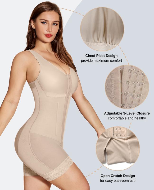 SHAPEASY Fajas Colombianas Shapewear for Women's Full Body Basic Garment Girdles Vneck Bodysuit Womenswear Underwear