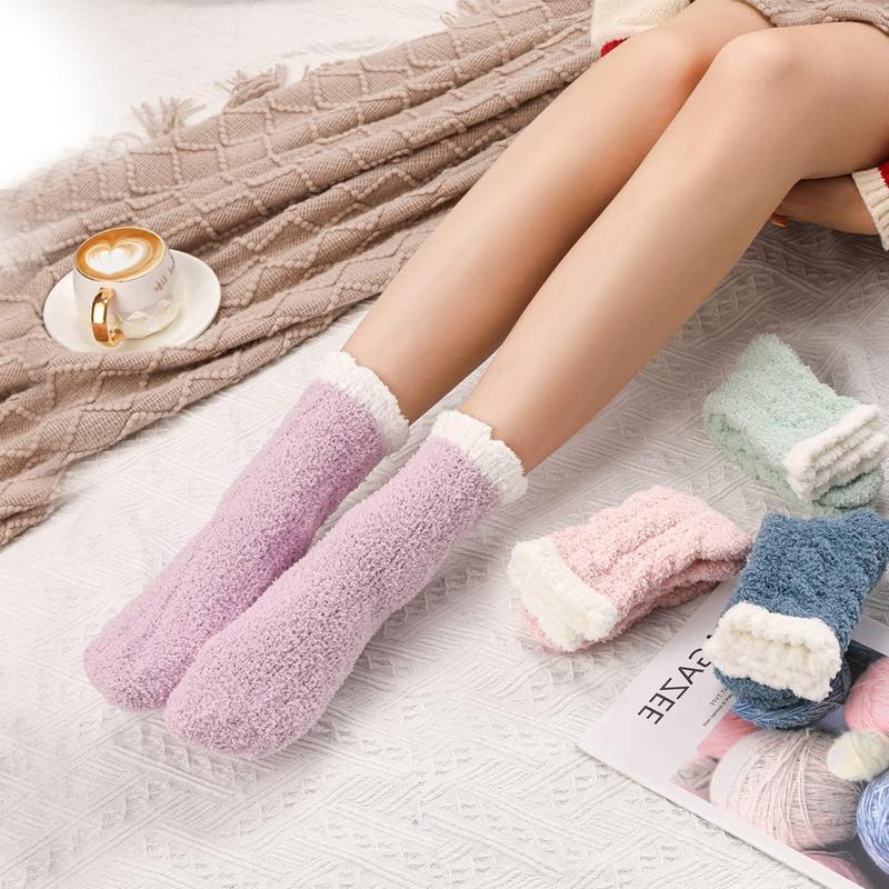 Fuzzy Socks for Women - Fluffy Socks, Winter Cozy Socks for Women with Coral Fleece, Womens Fuzzy Slipper Socks