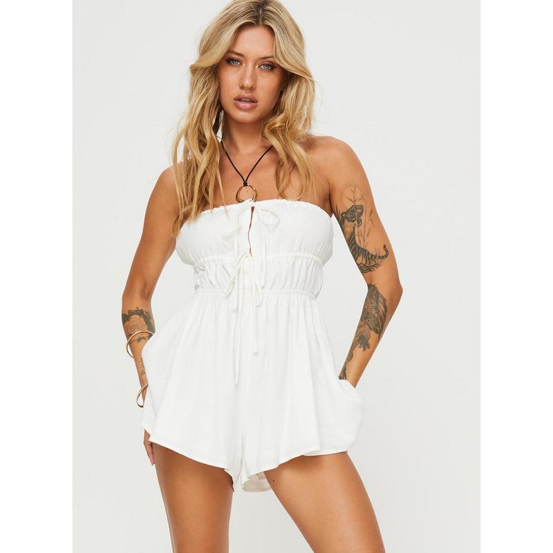 Kassidi Strapless Romper Cream