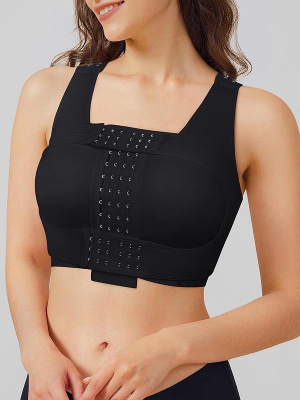 Women's Adjustable Hook & Eye Closure Wireless Bralette, Solid Color Breathable Comfortable Bralette, Women's Lingerie for All Seasons
