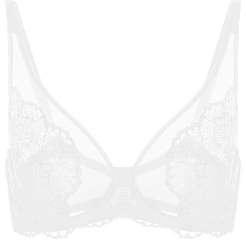 HSIA Blossom Plus Size Soft Lace Full Coverage Women Unlined Underwire Bra Mesh Soft Womenswear