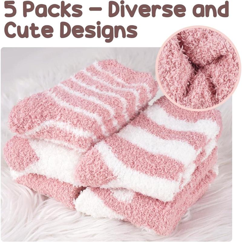 Stocking Stuffers for Women Fuzzy Socks - Christmas Gifts for Mom Soft Fluffy Sock Slipper Gifts for Teen Girls Her